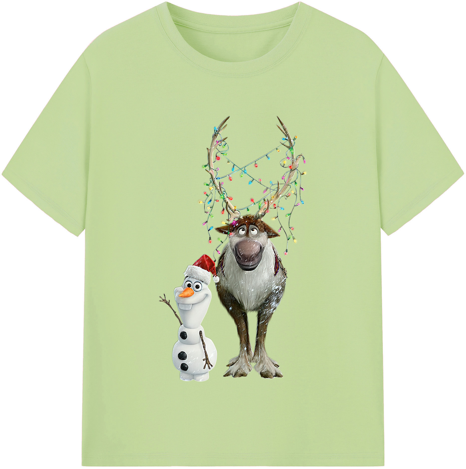 （画像用） アナと雪の女王 アンナ エルサ Frozen Anna Elsa 綿100％半袖Tシャツ（フロントプリント）